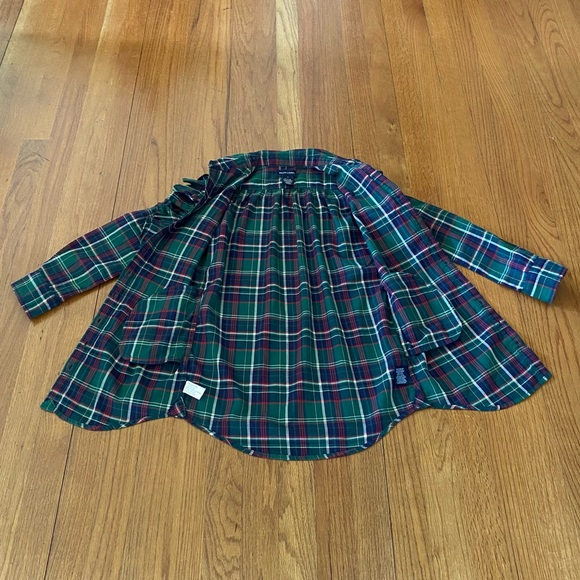 Ralph Lauren Classic Flannel Ruffles Long-Cuff Sleeves Shirtdress - Picture 6 of 9